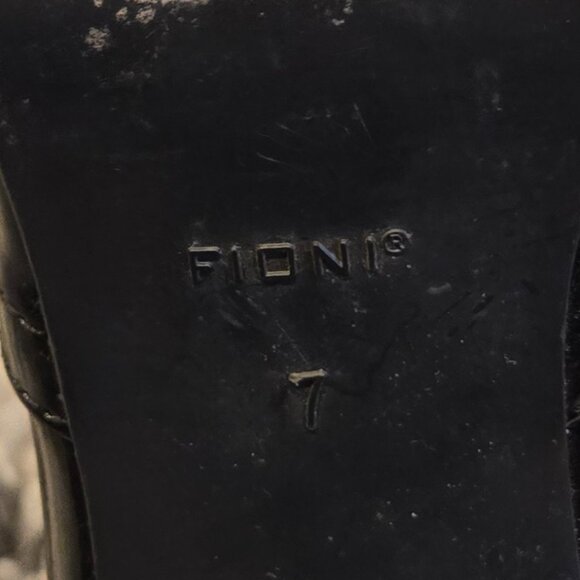 Fioni Black Patent Leather Lace Up Heeled Oxford Spectator Ankle Booties Size 7 - Picture 4 of 4